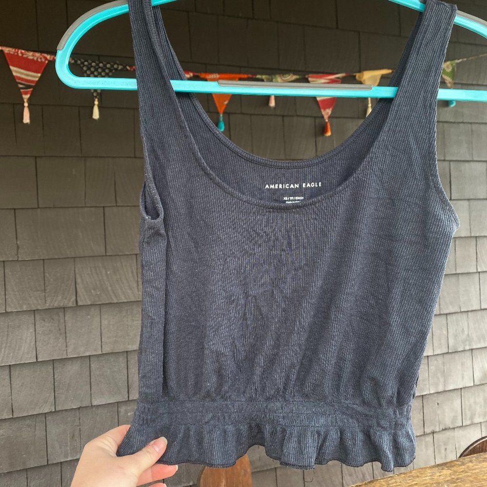 Grey American Eagle Tank Top Crop (size: XS)